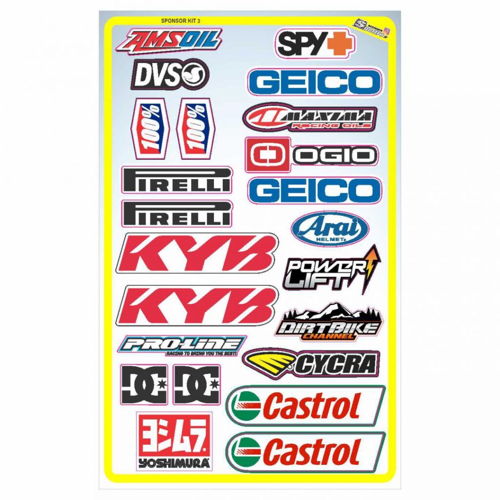 برچسب اسپانسر کیت ( پک لوگو برند ها ) شماره 3 موتوجانبی